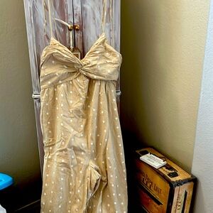 Cream and white jump suit